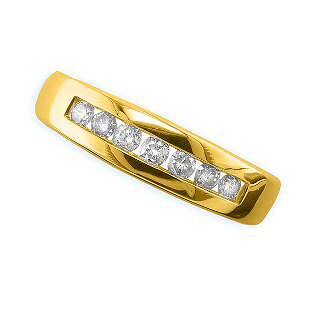 14K Yellow Gold 1/2 ct. Diamond Channel Set Men