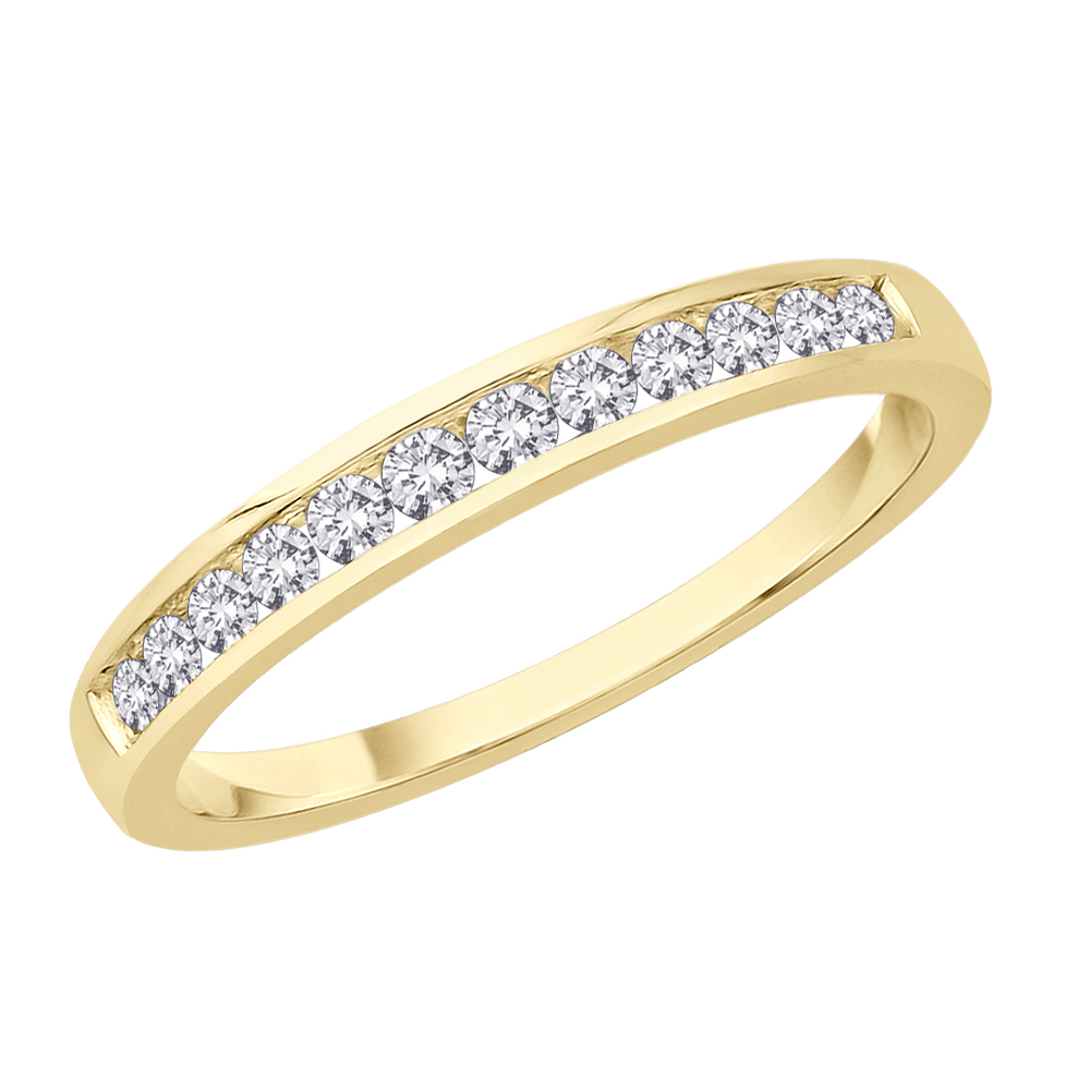 10K Yellow Gold 1/4 ct. Diamond Wedding Band