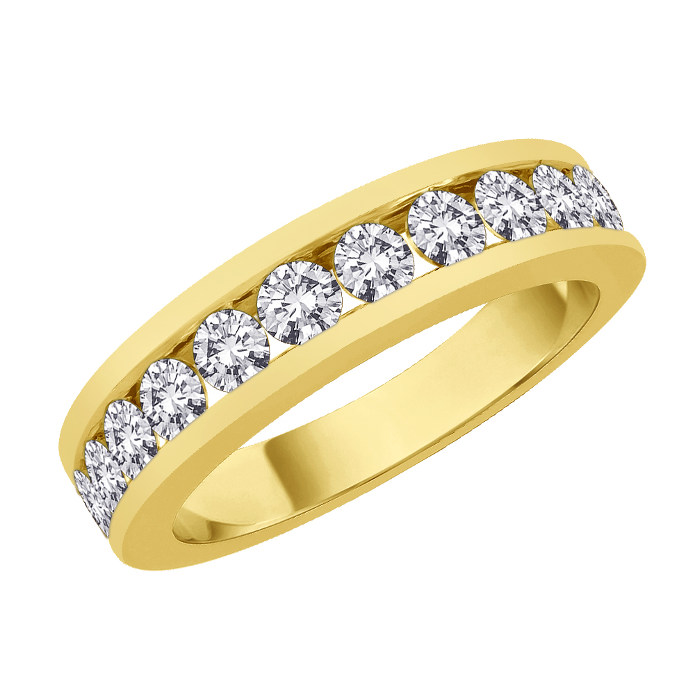 14K Yellow Gold 1 ct. Diamond Wedding Band