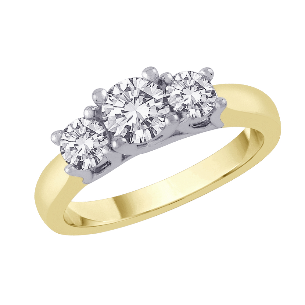 3 Diamond Anniversary Band 1/2 ct. in 14K Yellow Gold (Good, J-K Color, I2-I3 Clarity)