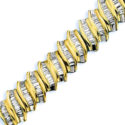 14K Yellow Gold 4 ct. Baguette Cut Diamond Bracelet