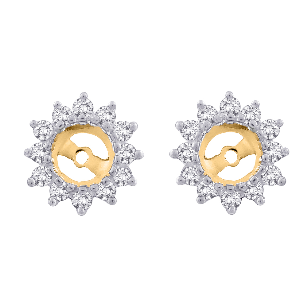 10K Yellow Gold 1/2 ct. Diamond Earring Jackets (Higher Quality)