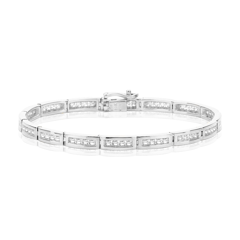 14K White Gold 2 ct. Diamond Tennis Bracelet