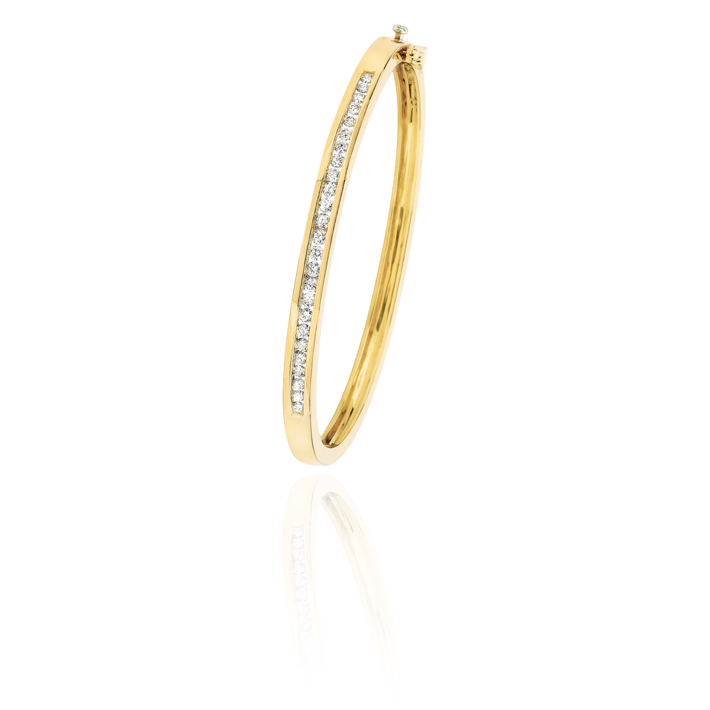14K Yellow Gold 1/2 ct. Diamond Bangle Bracelet