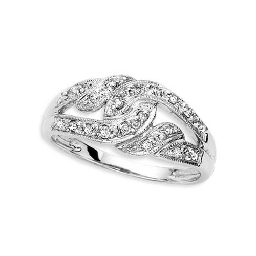 14K White Gold 1/5 ct. Diamond Fashion Ring