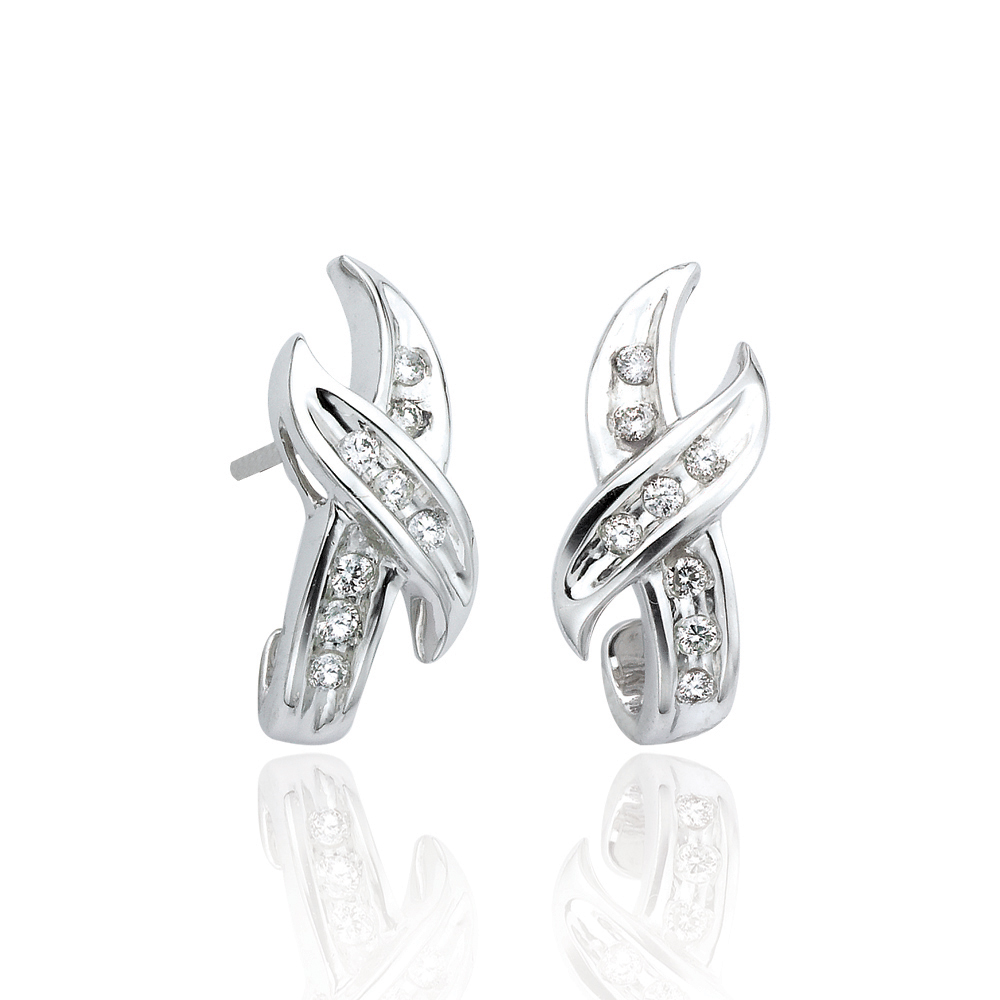 14K White Gold 1/4 ct. Diamond Fashion Earrings