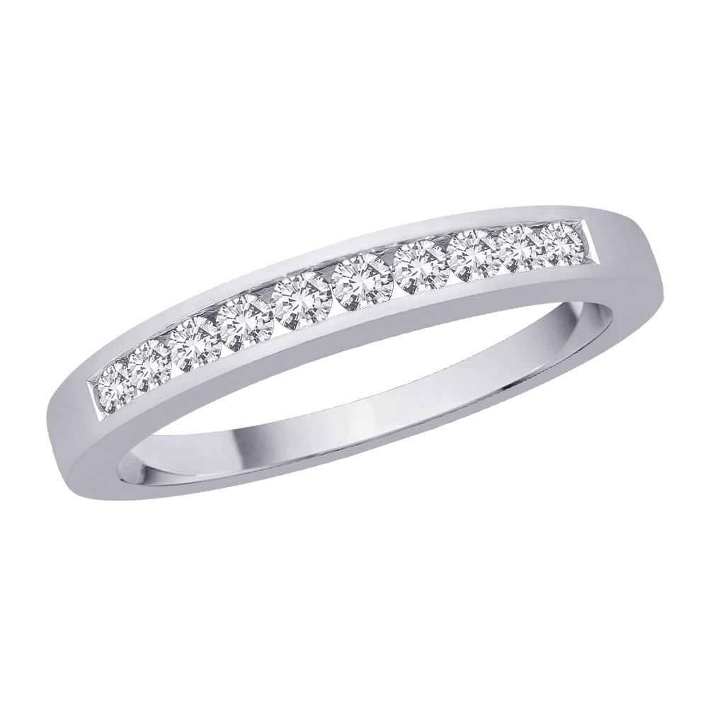 18K White Gold 1/4 ct. Diamond Wedding Band