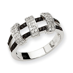 14K White Gold 1/2 ct. Black and White Diamond Ring