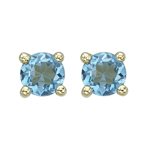 Yellow Gold Prong Set Blue Topaz