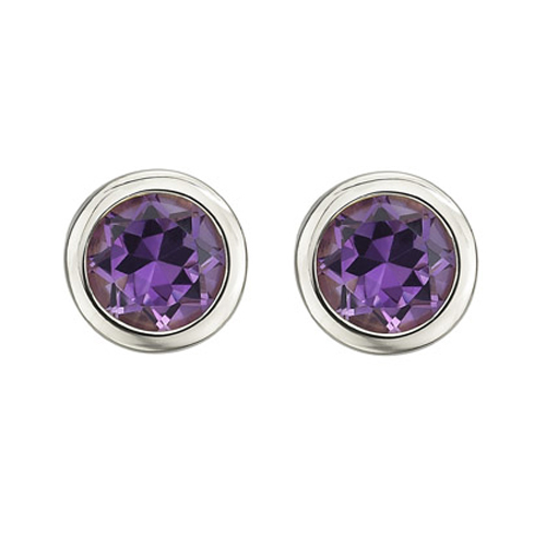 14K White Gold 1 1/4 ct. Amethyst Earring Studs